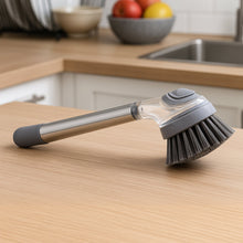 Cleaning Brushes Set, Scrub Brush Bathroom Brush, Long Handle Liquid Dispenser Pot Washing Brush