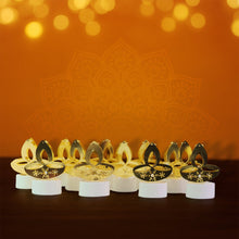 Golden Diya Shaped LED Tealight Candles (12 Pc)