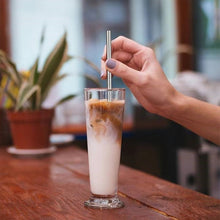 Set of 4 Stainless Steel Straws & Brush (2 Straight straws, 2 Bent straws, 1 Brush)